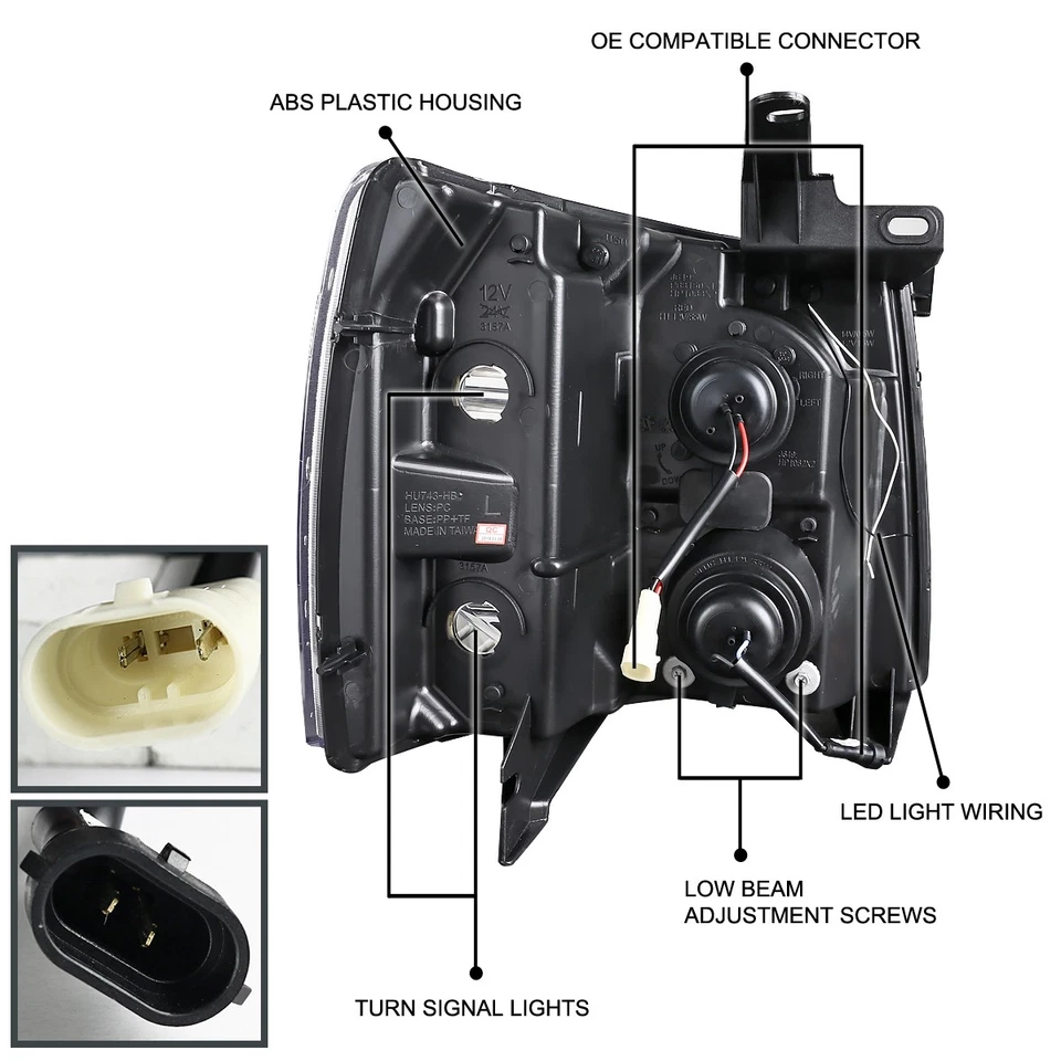 Black Fits 2007-2013 Chevy Silverado 1500 2500HD LED DRL Projector Headlights - Изображение 4 из 4