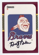 DUSTY BAKER SIgned 1987 Donruss Opening Day Braves Logo Card #253 Autograph