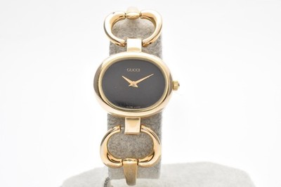 GUCCI ゴールド クォーツ時計　腕時計　1600I EXC+3 ] Vintage Gucci 1600 Gold 26mm Black Dial Women's Quartz