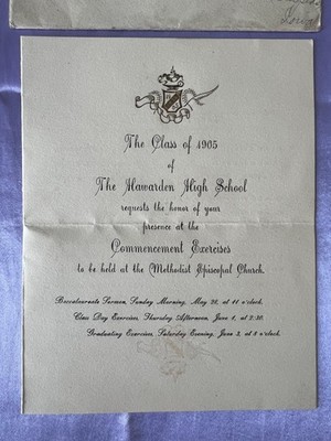 1905 Hawarden High School Graduation Announcement - West Sioux Community School