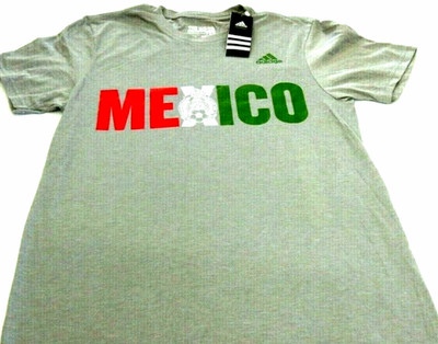 Men's Adidas Performance Mexico Soccer Federation SS Logo Tee shirt Grey NWT