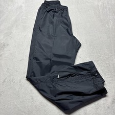 Vintage Y2K Nike Nylon Black Track Pants Joggers Ankle Zip Size Youth XL 16-20