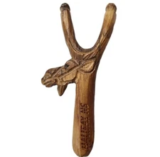 Halifax Nova Scotia Carved Wood Moose Authentic Slingshot Handcrafted