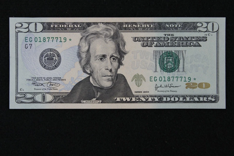 $20 2004 Gem CU Star Federal Reserve Note EG01877719* twenty dollar, Chicago G7 - Image 2 of 3