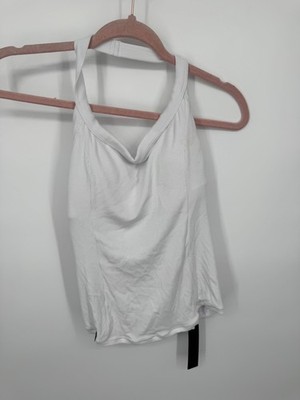 Oner Active Tank Vest Womens S Soft White Mellow Ribbed Halter Neck Preppy NWT