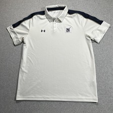 Under Armour Navy Midshipmen Golf Polo Shirt - Mens Size XL - White