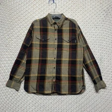 Vtg Woolrich Flannel Shirt Men’s Médium Plaid Button Down Outdoor Shirt