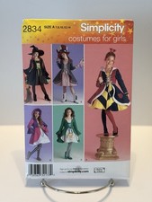 Simplicity Costumes For Girls Sewing Pattern 2834 Sz A 7,8,10,12,14 Uncut