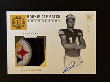 2022 Panini Encased George Pickens Hat Auto Gold RC #/10. Sick Logo Patch 🔥🔥🔥