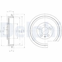 2X Bremstrommel Delphi BF406 FüR Roomster Octavia 9K9A Caddy Vw Polo 1U5 Skoda 2