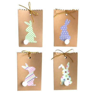 24pcs Mini Kraft Paper Easter Gift Bags Girl Boys New Year Gift Wrapping