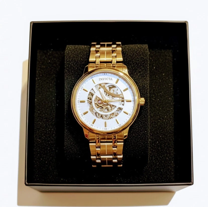 Reloj automático para hombre Invicta Objet D Art con esfera esqueleto - 42,5 mm, dorado Foto 3 de 3