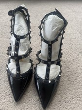 Valentino Garavani Rockstud So Noir Stil100 Leather Caged Heels UK6 EU39