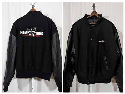ジャケット・アウター 00s PPFM black wool military jacket Y2K WWE New York City Vintage Y2K Black Leather Wool Varsity