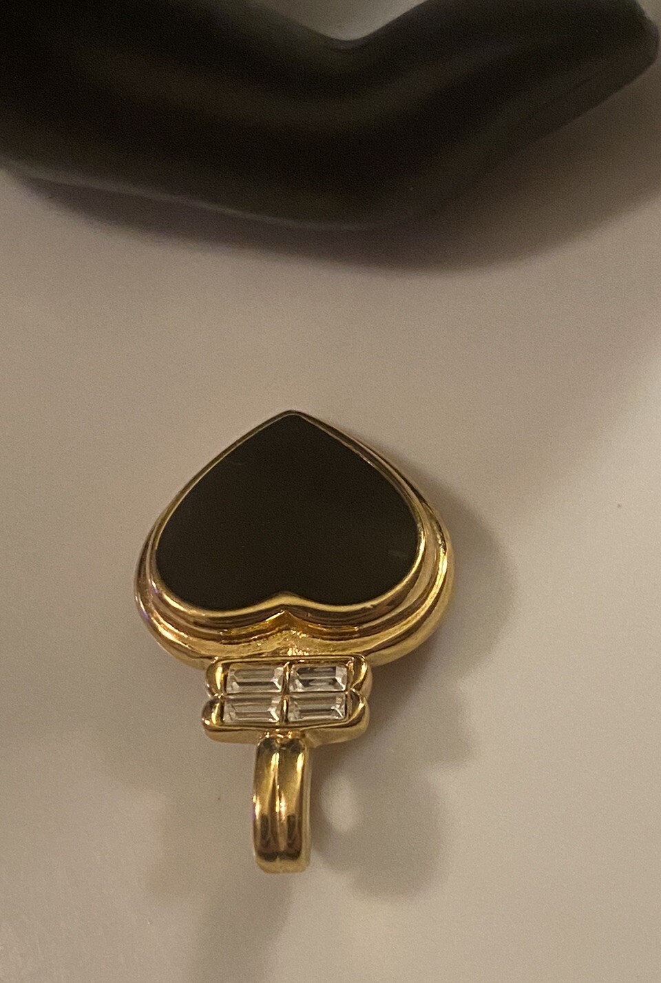 Vtg Kenneth Jay Lane Signed KJL Black Enamel Rhin… - image 8