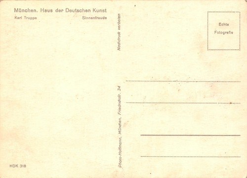 E100) MUNCHEN HAUS DER DEUTSCHEN KUNST KARI TRUPPE SINNENFREUDE - Picture 2 of 2