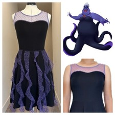 Adult Vanessa Ursula cosplay, sleeveless mesh fit and flare dress Size L