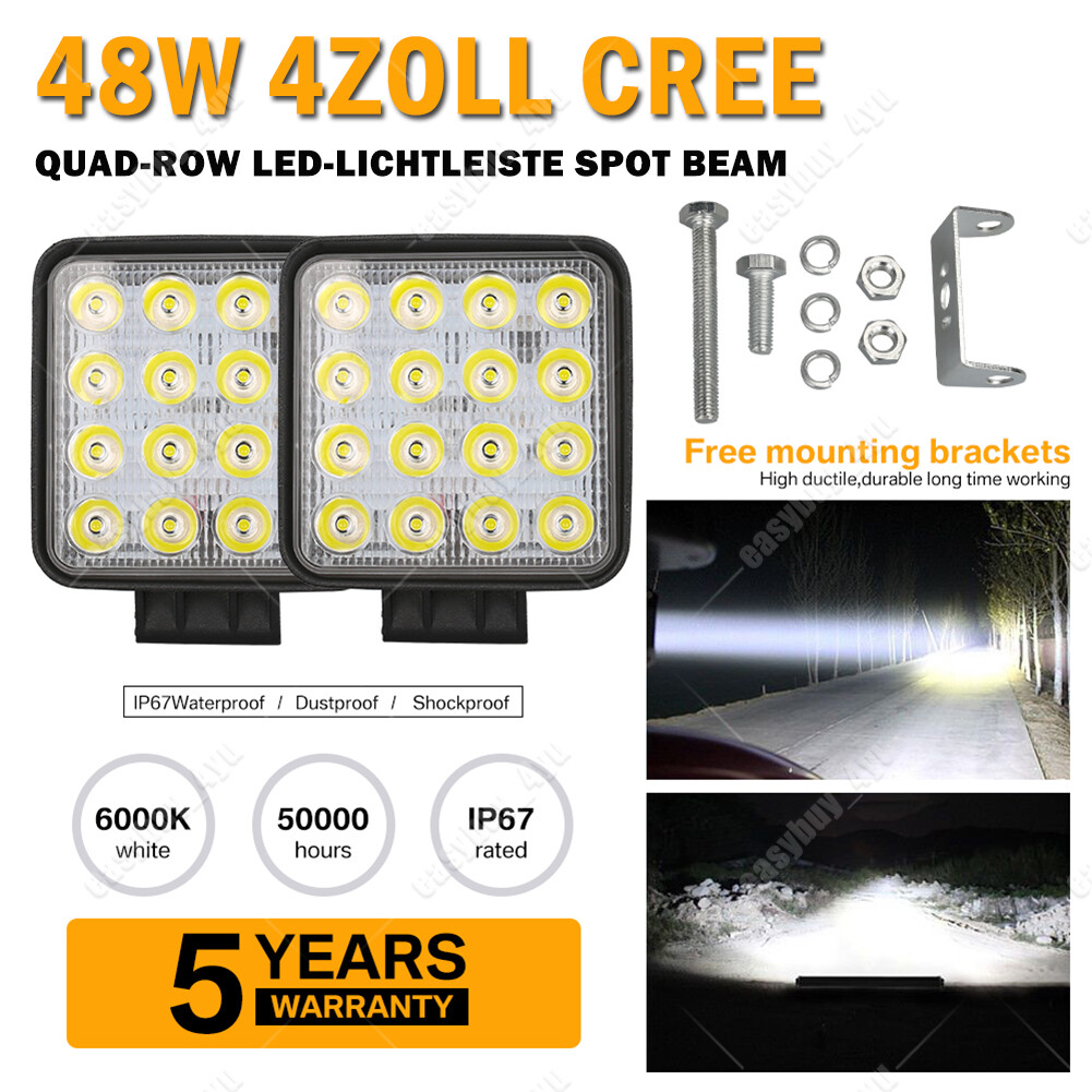 Wolketon 10x 48W LED Arbeitsscheinwerfer 12V 24V Traktor
