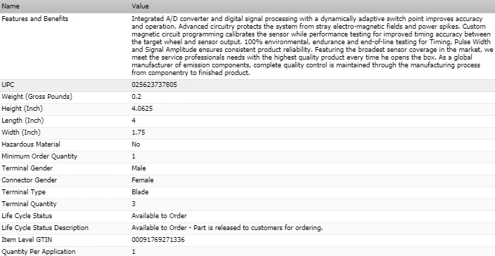 STANDARD Camshaft Position Sensor for 1987-1990 JEEP WRANGLER - Image 4 of 4