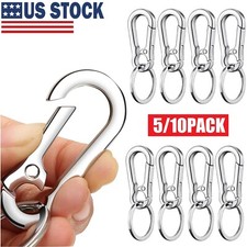 10Pcs Metal Keychain Carabiner Clip Keyring Key Ring Chain Clips Hook Holder USA