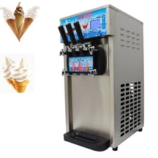 3 Flavor Soft Ice Cream Machine Commercial Soft Serve Ice Cream Maker 16-18L/H