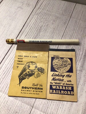 Eisenbahn Memorabilia Wabash Southern Railways Papierstift Vintage Mitte 1900er