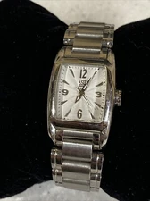 Movado ESQ Swiss Watch Women's Stainless Steel E5321 Square Silver Dial New Batt