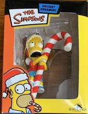 The Simpsons Bart On Candy Cane 4" Hanging Christmas Ornament Kurt S. Adler NEW