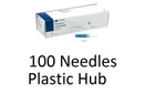100 Monoject Kendall Plastic Hub Dental Medical Needles 30G Blue Short New