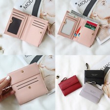 Women Small Leather Wallet RFID Blocking Credit Card Holder Mini Bifold Purse US