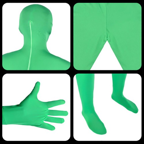 Full Body Costume Photography Chromakey Green Suit Stretch L6M3 - Picture 5 of 6