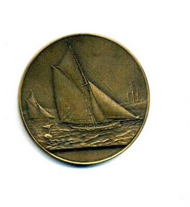 Médaille Sportive Française – Voilier, Voile, Par Gloria – Bronze Argenté, XXe