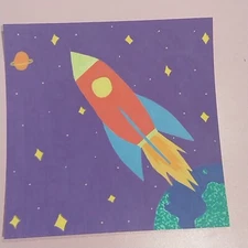 8x8 Inch Acrylic, And Gouache Painting On Watercolor Paper Title Space Time A1