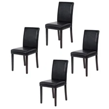 Set of 4 Dining Chairs, with PU Cushion and Waterproof Surface for Home