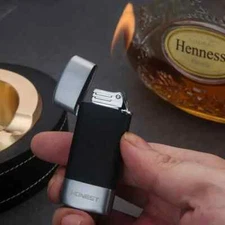 Grinding Wheel Butane Gas Cigar Lighter Metal Windproof Refillable Torch Gifts