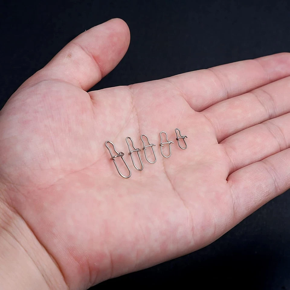 Conector de aparejos a presión de acero inoxidable con doble bloqueo de pesca 200 piezas #000-#2 Foto 3 de 4