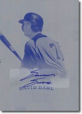 DAVID DAHL 2012 Rize Rookie Autograph Press Plate EMERGENCE RC Auto 1/1