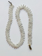 Victorian Clear Seed Bead Lace Choker Necklace 2444 