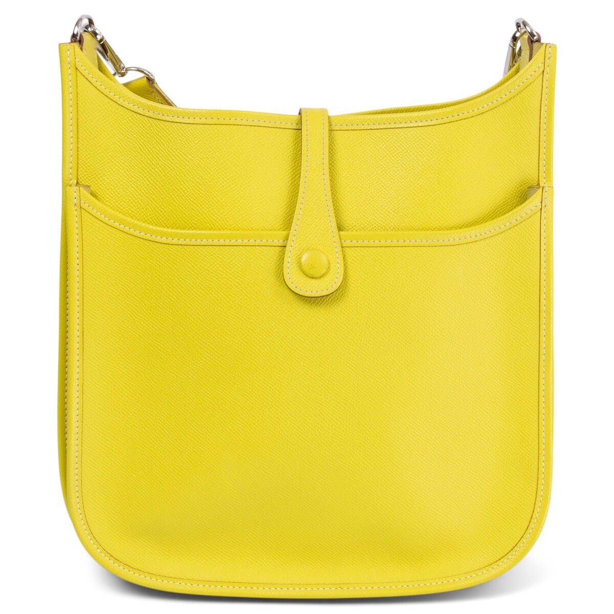 67340 auth HERMES Lime yellow Epsom leather EVELYNE 29 67340 auth HERMES Lime yellow Epsom leather EVELYNE 29