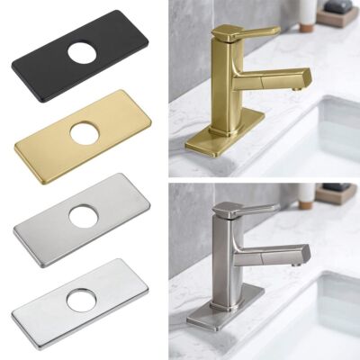 UFURMATE Faucet Plate, Brushed Stainless Steel Hole Cover Deck Plate Kitchen Faucet Single Hole Cover Plate Sink Round Faucet Cover Escutcheon For - View #9