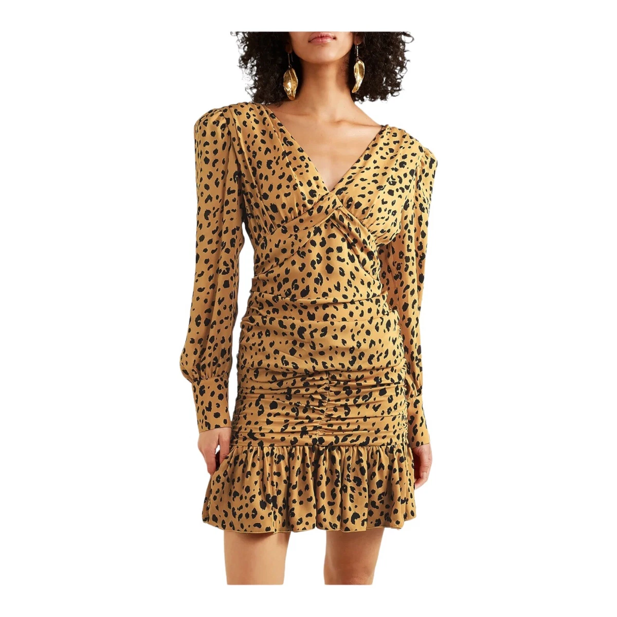 Nicholas leopard top drawstring dress
