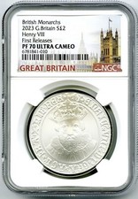 2023 GREAT BRITAIN 1OZ SILVER PROOF NGC PF70 UCAM HENRY VIII BRITISH MONARCHS FR