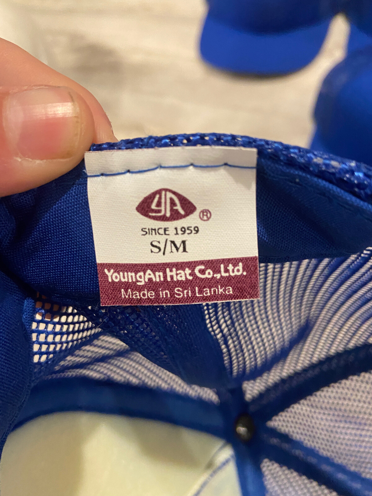 Vintage Youngan Blank Blue Snapback Hat Cap Adjustable S/M Lot Of 6