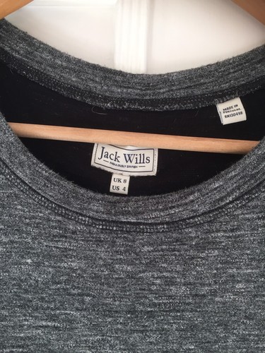 fab jack wills grey pocketed casual dress size 8 excellent