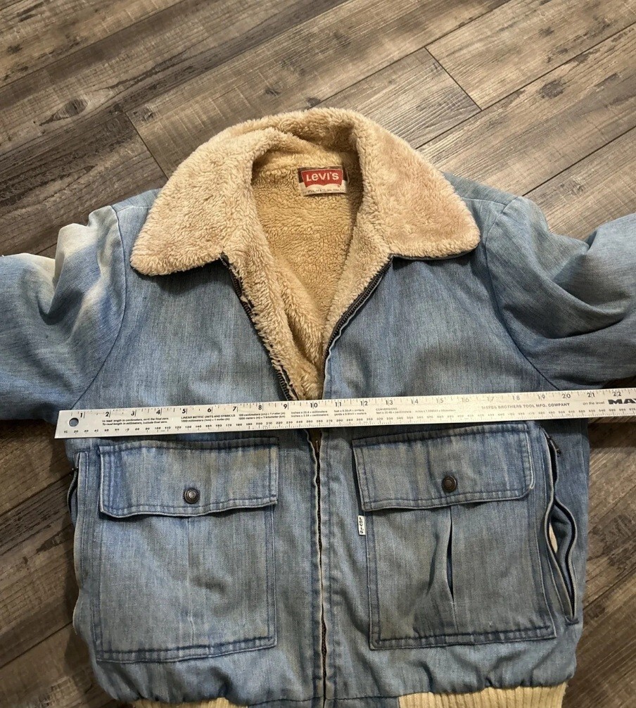 🚨🔥Vintage 70s Talon Zip Levi's Sherpa Jacket Size L White 🚨🔥Vintage 70s Talon Zip Levi's Sherpa Jacket Size L White