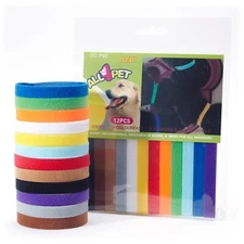 12 Colours Puppy ID Collars Whelping Dog Band Newborn Soft Fabric Identification