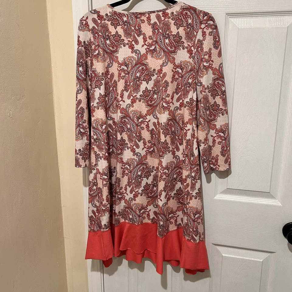 Camisón para mujer Ellen Tracy rosa cachemir manga 3/4 talla pequeña Foto 2 de 4