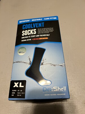 DEXSHELL Coolvent Waterproof Socks Running CyclingOutdoor Sports Size XL