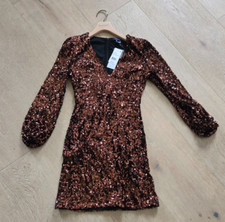FRENCH CONNECTION Womens Sequin Long Sleeve M...