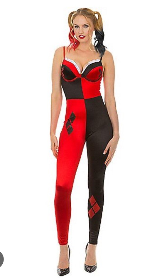 harley quinn black and red wedding dresses Black and Red Harley Quinn Costume Outfit Set